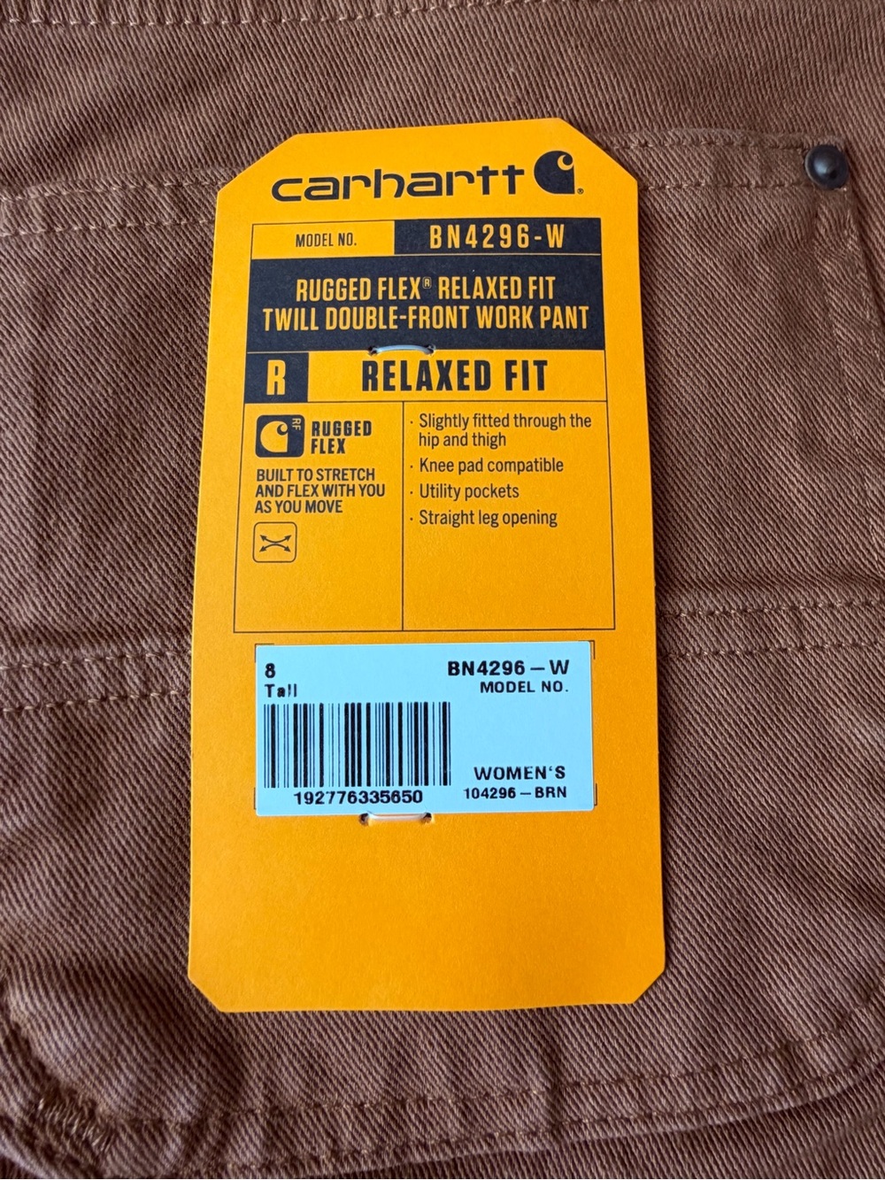Carhartt Women's Rugged Flex Relax Fit Twill double knee work pants size 8 tall - Picture 2 of 7
